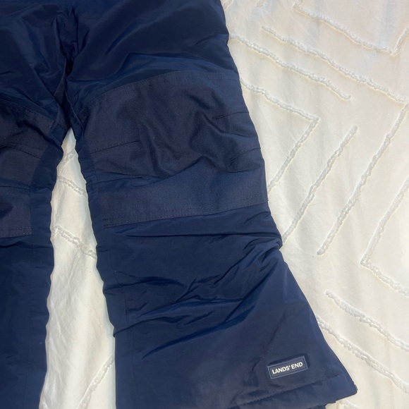 Lands End Kids Squall Waterproof Insulated Iron Knee Snow Bibs size 6 Navy Blue - Picture 5 of 15